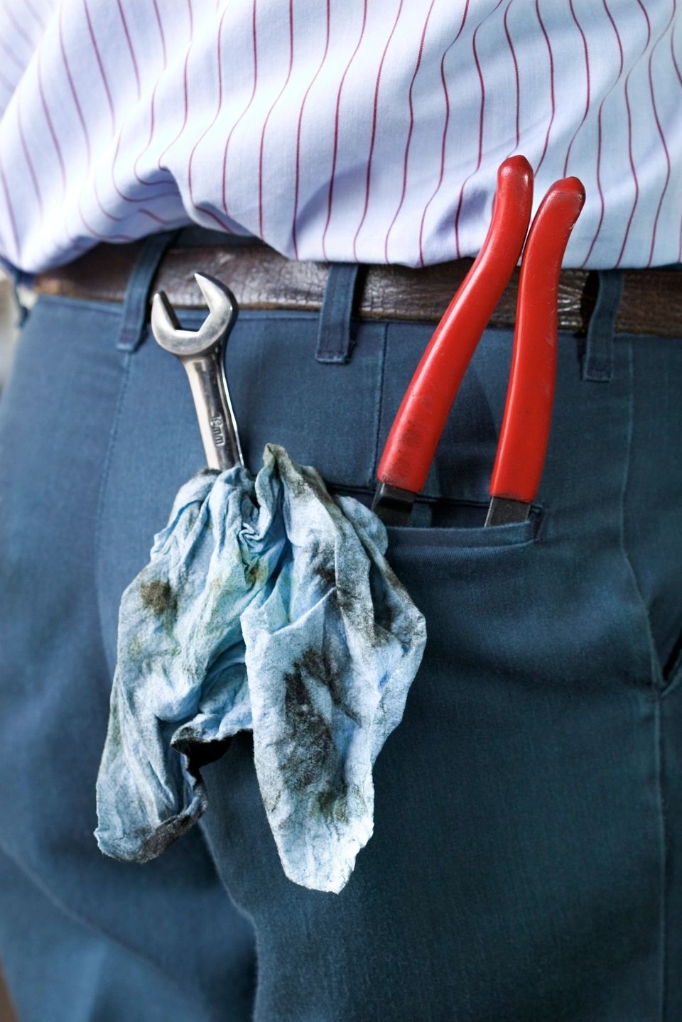 Professional handyman with tools